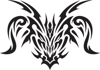 Tribal tattoo design of devil's face