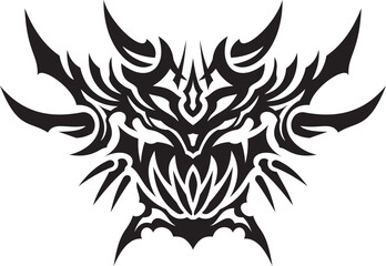 Tribal tattoo design of devil's face