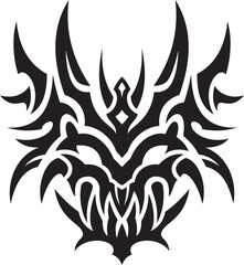 Tribal tattoo design of devil's face