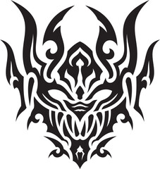 Tribal tattoo design of devil's face