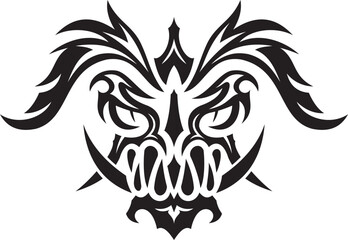 Tribal tattoo design of devil's face