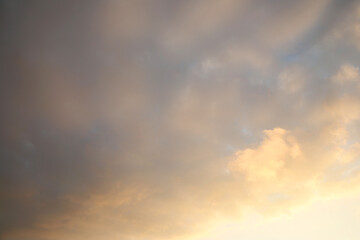 Picturesque view of beautiful sky with clouds. Sunny weather