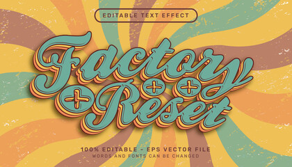factory reset retro color 3d text editable text effect	