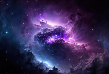 Obraz na płótnie Canvas Stunning purple background of the universe. Generative AI