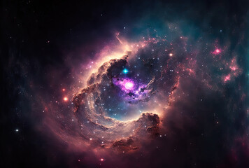 Obraz na płótnie Canvas Background galaxy in space. Generative AI