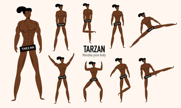 Tarzan Man Caharacter Pose Vector