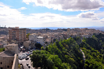 Obraz premium panorama of the historic center of Enna Sicily Italy