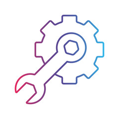 Wrench tool line gradient icon, logo style