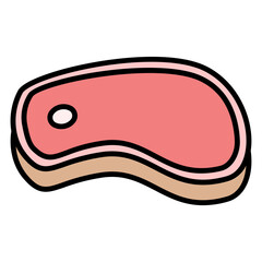 Illustration of Beef Steak design Icon