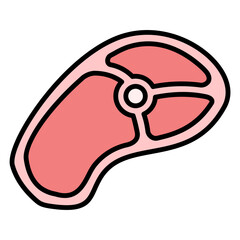Illustration of Beef Steak design Icon