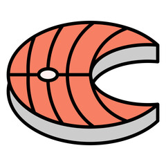 Illustration of Fish Steak design Icon