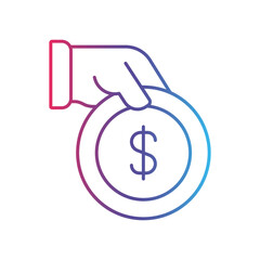 Pay line gradient icon, logo style