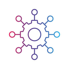 Project management line gradient icon, logo style