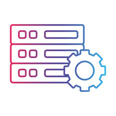 Web hosting line gradient icon, logo style