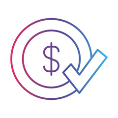 Pay line gradient icon, logo style