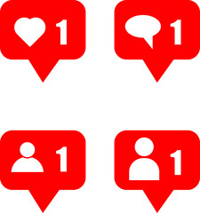 Fototapeta premium Like icon vector. Comment icon vector. Follower icon vector. Social media on white background..eps