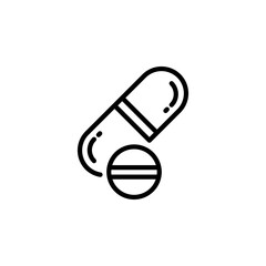 Capsule vector icon. medicine icon outline style. perfect use for logo, presentation, website, and more. simple modern icon design line style