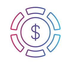 Pay line gradient icon, logo style