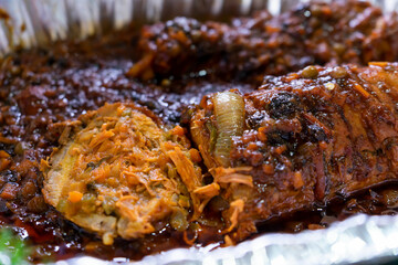 Stuffed loin, traditional in Latin America for Christmas dinner