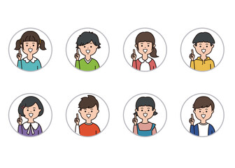 子供の表情アイコン　ポイント