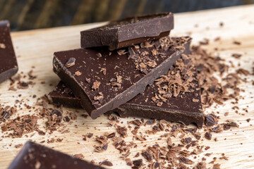 Sweet chocolate made of cocoa and sugar