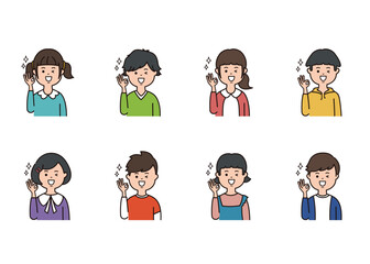 子供の表情アイコン　OKサイン