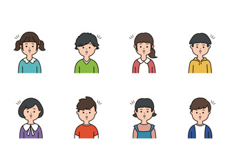 子供の表情アイコン　ひらめく