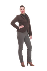 Full body young woman in casual clothes, relaxed pose,