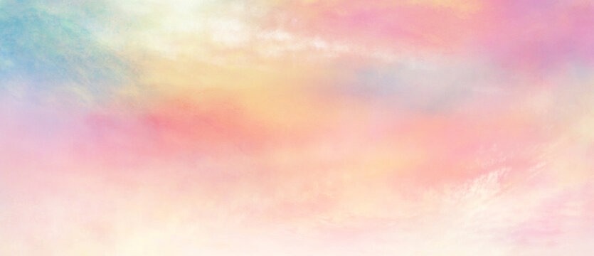 パステルカラーの空の風景イラスト　マッジクアワー　グラデーション