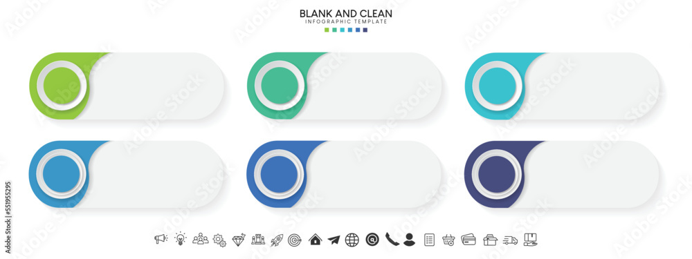 Leinwandbilder blank and clean. steps business data visualization timeline process infographic template design