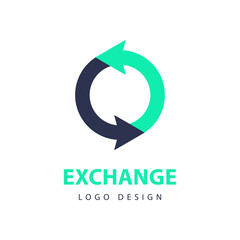 Exchange logo concept. Currency exchange symbol. Financial services, return on investment. Vector illustration