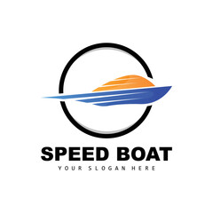 Speed Boat Logo, Fast Cargo Ship Vector, Sailboat, Design For Ship Manufacturing Company, Waterway Shipping, Marine Vehicles, Transportation
