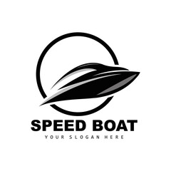 Speed Boat Logo, Fast Cargo Ship Vector, Sailboat, Design For Ship Manufacturing Company, Waterway Shipping, Marine Vehicles, Transportation