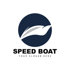 Speed Boat Logo, Fast Cargo Ship Vector, Sailboat, Design For Ship Manufacturing Company, Waterway Shipping, Marine Vehicles, Transportation