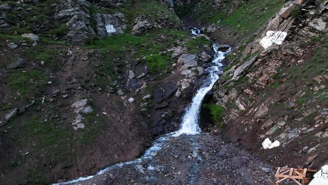 waterfalls on the naran kaghan road to babusar top, ahead of kaghan khayber pakhtun khawa.