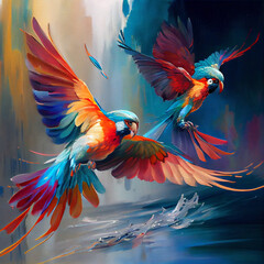Fototapeta premium Colourful Birds Flying