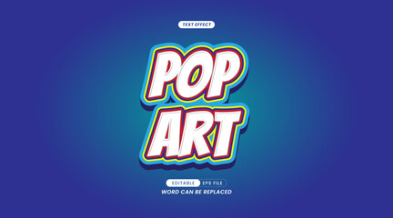Pop Art Text Effect, with editable color 3D letters. effects can be used. vector illustration
