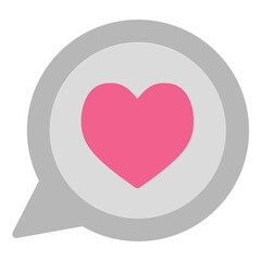 Love chat flat icon