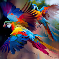 Fototapeta premium Colourful Birds Flying