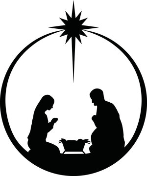 recommend clip art: Vector Nativity Scene