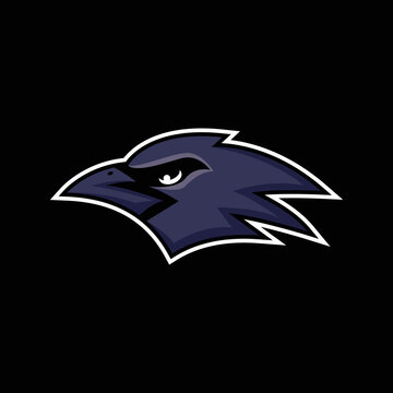 raven bird esport mascot logo vector template