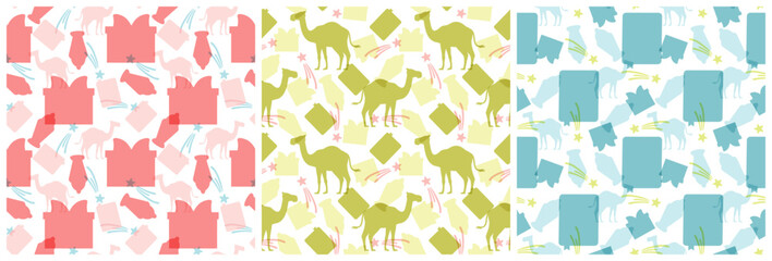 Set of Happy Epiphany Day Seamless Pattern Design Christian Festival to Faith in Template Hand Drawn Cartoon Flat Illustration