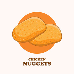 chicken nuggets. fast food cartoon illustration