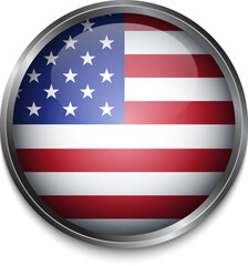 Button with american flag