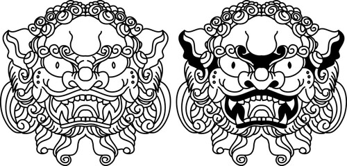 Tiger face sticker vector.Tiger head traditional tattoo.Vector of Japanese tiger for sticker or printing on T-shirt.