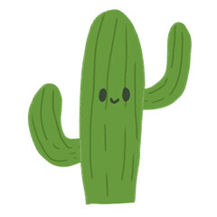 Cute Cactus Handdrawn Illustration with green color