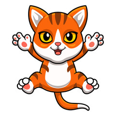 Fototapeta na wymiar Cute orange tabby cat cartoon