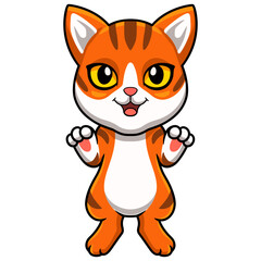 Cute orange tabby cat cartoon
