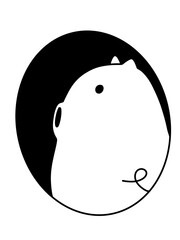 black and white of  logo pig cartoon