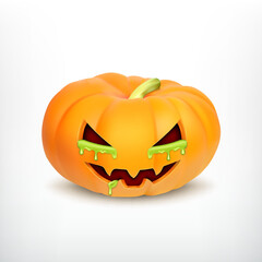 Halloween pumpkin with slime